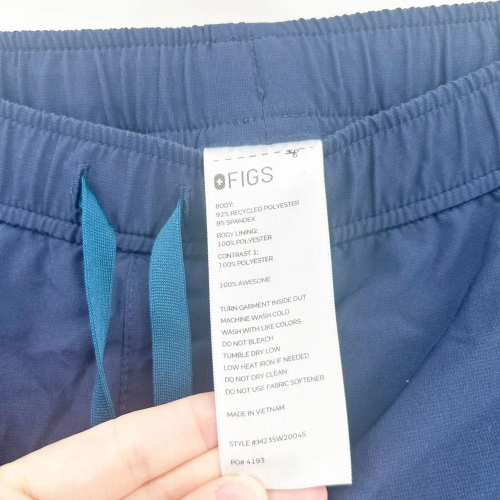FIGS Mens Navy Blue Tansen Jogger Scrub Pants Technical Collection Size XL Short